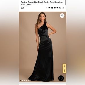 Lulus On The Guest List Black One Shoulder Gown